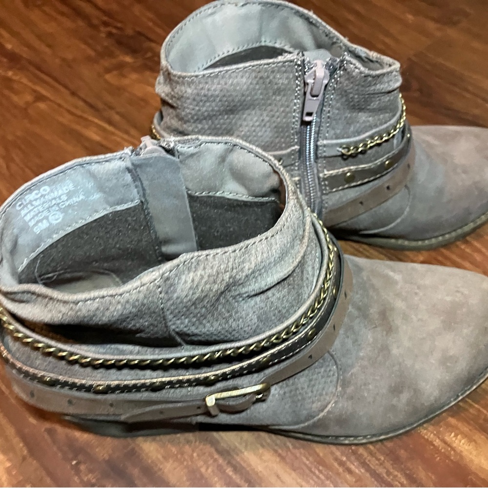 Grey Distressed Ankle Boots